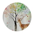 thumbnail image 4 of Orinice Deer Tree Watercolor Painting Round Table Cover Stain Resistant Washable Indoor Outdoor Tablecloth Kitchen Dining Wedding Parties 100% Polyester Fiber 31-35, 4 of 8