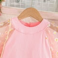 thumbnail image 4 of Icvfdpl Robe Bébé Fille Élégante Imprimé Dasy Chiffon Manches à Volants Rouge Confortable 5-6 Ans, 4 of 8
