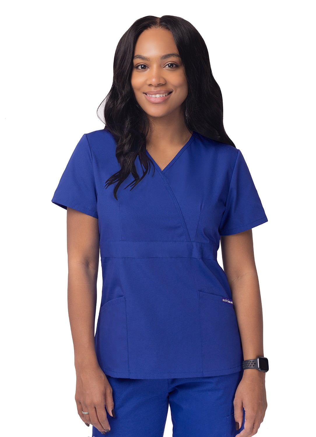 Sivvan Women’s Scrubs Mock Wrap Top (Available in 12 Colors) - Walmart.com