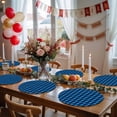 thumbnail image 5 of Black Blue Plaid Round 15 Inch Placemats Set of 6, Country Buffalo Checked Gingham HeatResistant Non Slip Place Mats for Dining Table, Wipeable Braided Kitchen Table Mats for Housewarming, 5 of 9