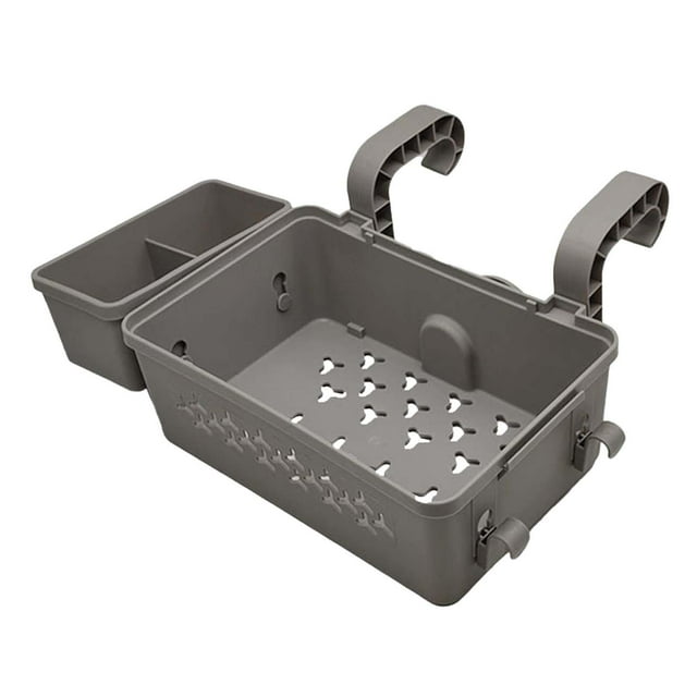 Cesta de almacenamiento junto a la piscina,Accesorios de piscina,Fácil de usar,Organizador de piscina sobre el suelo, cesta de piscina para bebidas, Gris