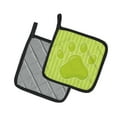 thumbnail image 2 of Puppy Pawprint Green Stripes Pair of Pot Holders, 2 of 2