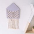 thumbnail image 2 of Maydear Macrame Wall Hanging Tapestry, Cotton Handmade Woven Art Home Wall Decor, Boho Pocket Decor for Apartment Bedroom Nursery-Mounted Organizer -Light Purple,9.8"Wx 21.6"L, 2 of 3
