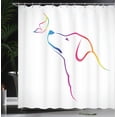 thumbnail image 4 of Ambesonne Colorful Shower Curtain, Butterfly Dog Labrador, 69"Wx84"L, Multicolor, 4 of 5