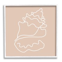 Stupell Industries Conch Shell Line Doodle Minimal Beige Beach Graphic Art White Framed Art Print Wall Art, Design by Daphne Polselli
