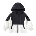 thumbnail image 2 of Cethrio Boys Hooded Jackets, Long Sleeve Outdoor Casual Lightweight Kids Windbreaker Black Size 5-6 T, 2 of 7