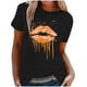 thumbnail image 2 of Fiudx Ofertas Del Día Blusa de Manga Corta con Cuello Redondo y Estampado a La Moda para Mujer, 2 of 5