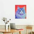 thumbnail image 2 of Nawypu Adorable Watercolor Cat Canvas Art - Pet Cat Wall Art - Watercolor Animal Black Cat Purple Tabby Poster Print - Modern Home Bathroom Kids Room Nursery Decor - Set of, 2 of 4
