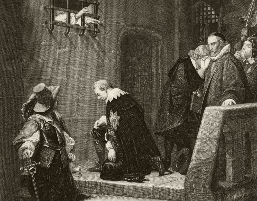 Thomas Wentworth 1St Earl Of Strafford 1593 To 1641 On His Way To Execution Stafford Is Blessed By Archbishop Laud From The National And Domestic History Of England By William Aubrey Published London
