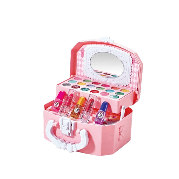 Juego De Maquillaje Lavable Con Almacenamiento Para Niña Malubero Rosa