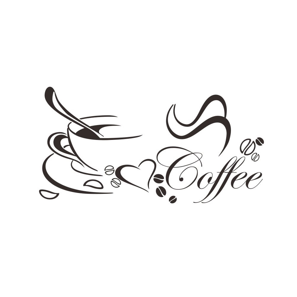 Frcolor Wall Coffee Sticker Cup Removable Decal Letteringdiy Wallpaper