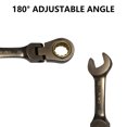 thumbnail image 4 of BELOWSYALER Ratcheting Wrench Flexible Head Double Joint Long Metric Ratcheting Wrench 8-19mm Open Ended Wrench for Maintenance, 4 of 6