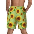 thumbnail image 4 of Balery Sunflower Leaves Mens Swim Trunks Swim Shorts for Men Quick Dry Inseam Beach Shorts with Compression Liner Pocket-XX-Large, 4 of 9