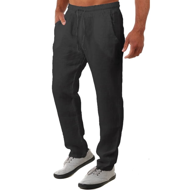 DPTALR Pantalon Long Décontracté pour Homme, Ample, Uni, Taille Mi-Haute, avec Poches