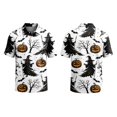 thumbnail image 2 of Mfakffe Halloween Men Polo Shirts Casual Short Sleeve Funny Halloween Graphic Golf Tshirts Summer Big and Tall Collared Tops Office Cotton Tees (Blue, 4XL), 2 of 5
