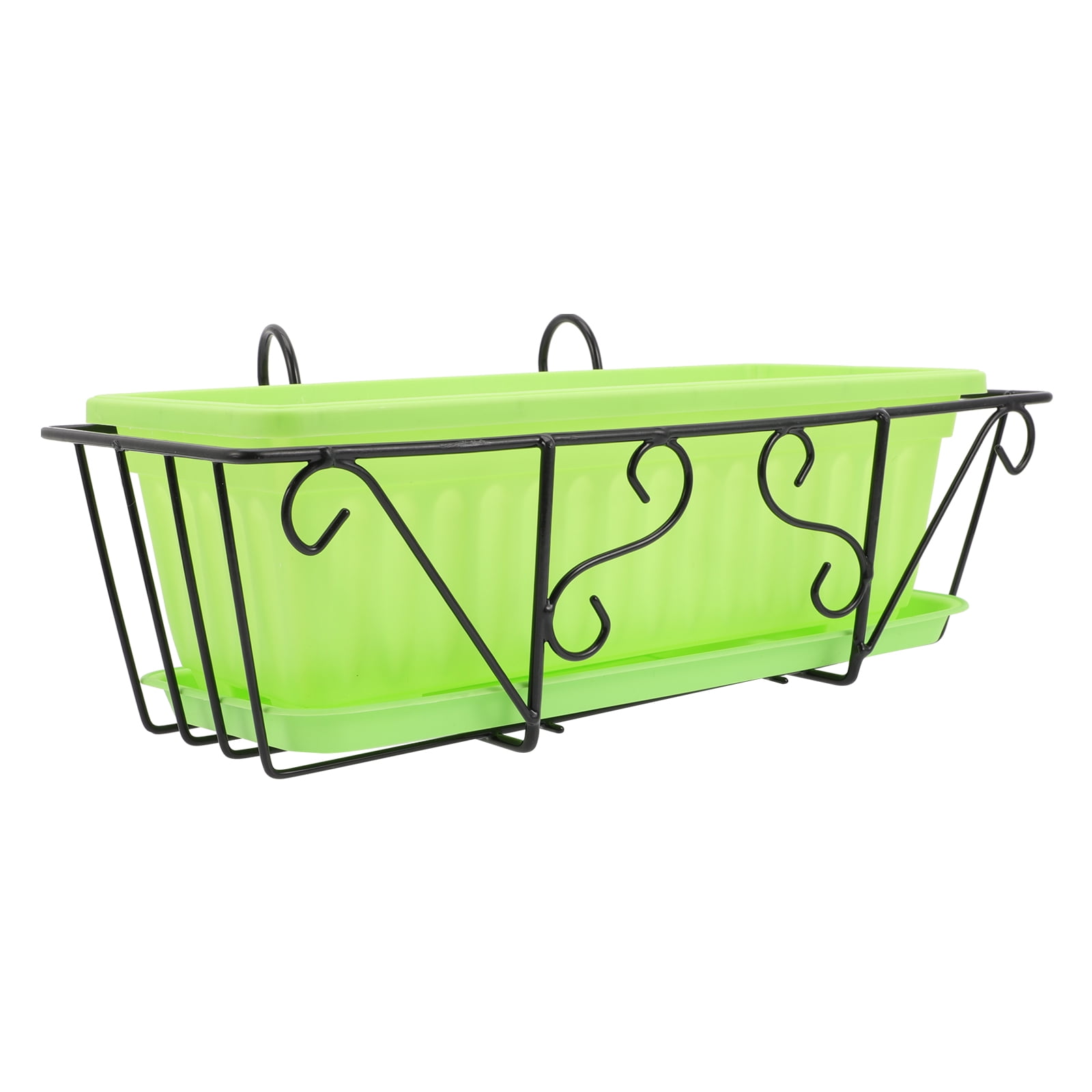 TAILTOSS 1Set Rectangular Vegetable Growing Pots with Iron Rack and Tray for Home Balcony Garden