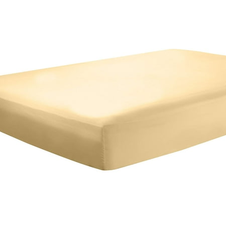 Clara Clark Premier 1800 Collection Single Microfiber Fitted Sheet, King Size, Camel Gold