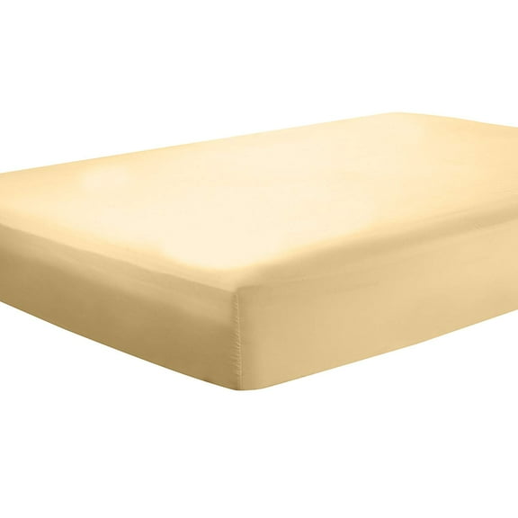 Clara Clark Premier 1800 Collection Single Microfiber Fitted Sheet, Full Size, Camel Gold