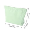 thumbnail image 2 of Unique Bargains 1 Pc Seersucker Stripes Makeup Bag Green Polyester, 2 of 6