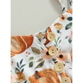 thumbnail image 6 of Wassery Baby Girls Halloween Romper Infant Summer Jumpsuits Sleeveless Pumpkin Print Bodysuits Button Down Shorts Playsuit 12M-5T, 6 of 8