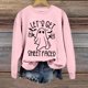 thumbnail image 2 of Sudadera de Halloween para mujer con estampado divertido de fantasmas Let's Get Sheet Faced Casual Jersey de manga larga, 2 of 4