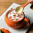 thumbnail image 2 of Raindrops Ceramic Milk Mug 1 Set 5.1x3.9x3.5in Pumpkin Shape Design, 2 of 4