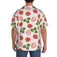 thumbnail image 3 of Lsque Strawberries And Leaf print Men's Cuban Collar Short Sleeve Shirt Summer Beachwear Casual Button Down Fashionable Vacation Leisure Shirt-Large, 3 of 7