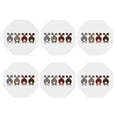 thumbnail image 2 of Honeii Cute Bunny Print Leather Coaster Set of 6, Ideal for Safeguarding Your Furniture from Drinks Spills and Effortless Cleanup,Octagon, 2 of 7