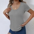 thumbnail image 7 of Mlzmgr Summer Tops for Women Scoop Neck Short Sleeve Basic Cotton Tee Shirts Daily Wear Women's Tops, 7 of 7