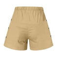 thumbnail image 4 of fatyb Summer Womens Casual Shorts Elastic High Waist Beach Shorts Drawstring Lounge Shorts with Pockets, 4 of 6