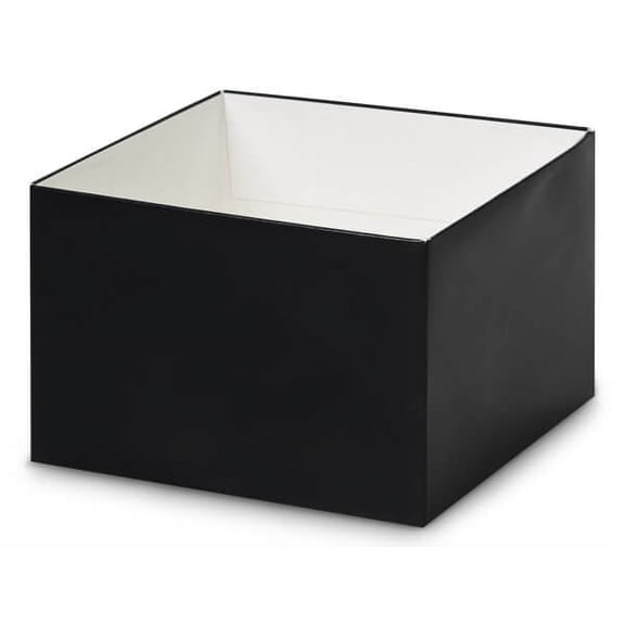 Pack of 25, Solid 6 x 6 x 4" Matte Black Gift & Gourmet Box Bases to Use Food Safe Barrier Like Food Grade Tissue or Cello for Food Packagings(Lids Sold Separately)