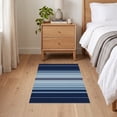 thumbnail image 3 of ODIKA 2'x3' Ultra-Soft Accent Mat, Welcome Front Ocean Inspired Repeating Band Motif Balanced Crisp None Washable, Bare feet friendly, Easy Care Indoor rug for Bedside, Footrest, 3 of 7