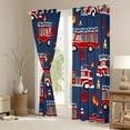 thumbnail image 3 of jejeloiu Fire Truck Blackout Curtains Set of 2 (52x84 Each),Firefighter Theme Window Curtains,Deepblue Red Curtains and Drapes For Boys Kids,Luxury Bedroom Decor, 3 of 6