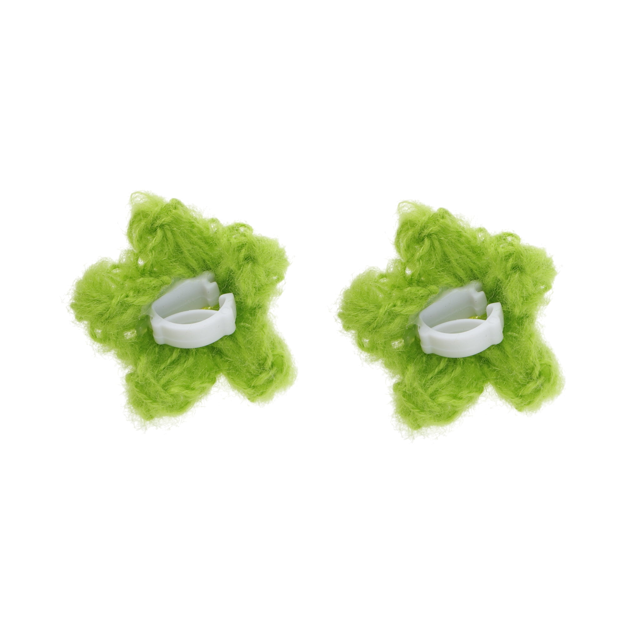 Unique Bargains Wool Yarn Flower Shoelace Charms 1 Pair Green