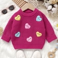 thumbnail image 2 of EnJoCho Baby Valentine Sweater Knit Top LOVE Letter Applique Embroidered Heart Pullover Cardigan Cool Weather Outfit Fall Winter Knitted, 2 of 7