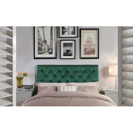 - Chic Home Emer Headboard Velvet Upholstered Diamond Button Tufted