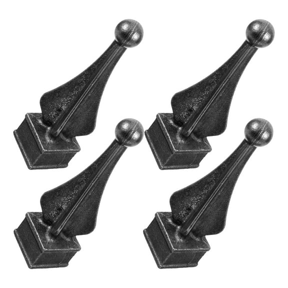 Zehuanyu Set of 4 Wrought Iron Fence Guardrail Accessories, Black, 15.7 x 4 x 4 cm