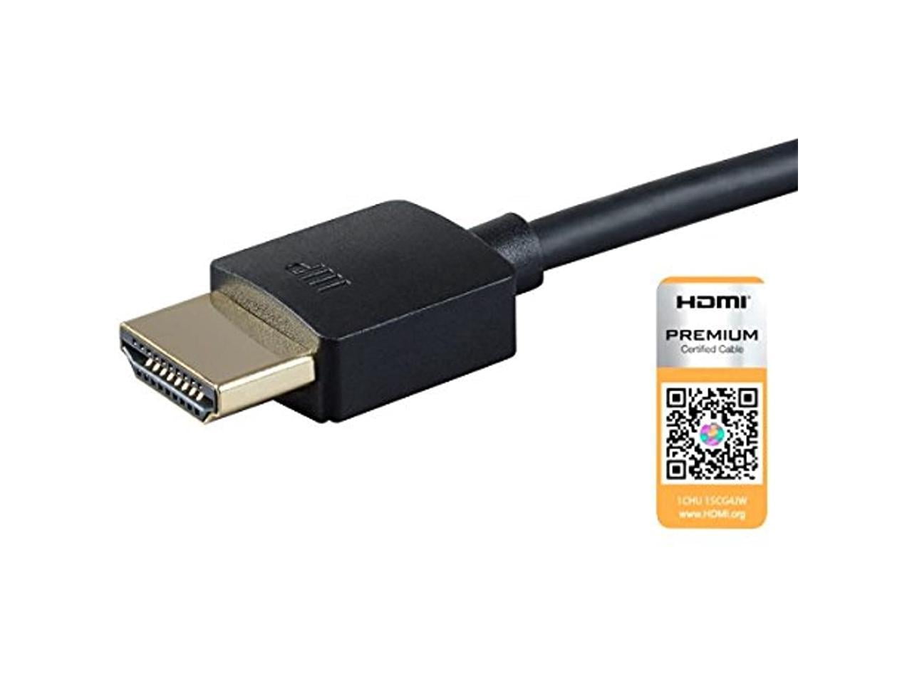 Monoprice - 124184 High Speed HDMI Cable - 3 Feet - Black| Certified  Premium, 4K@60Hz, HDR, 18Gbps, 36AWG, YUV, 4:4:4 - Ultra Slim Series