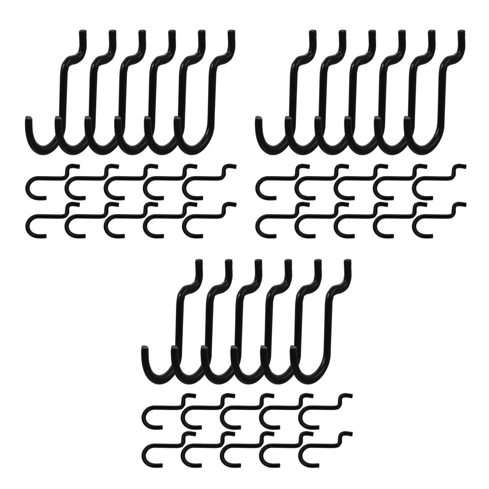 Hemoton 72 PCS  Pegboard Tool Hooks Heavy Duty J Hooks for Garage Pegboard Accessories Hanging Tools Utility Hooks for Store and Workshop