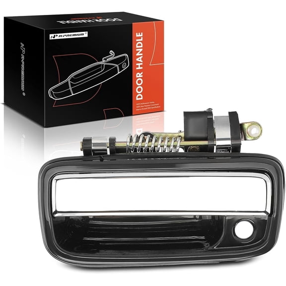 A-Premium Front Driver Side Exterior Door Handle with Keyhole Compatible with Toyota Tacoma 1995-2004, Black Housing with Chrome Lever, Replace# 6922035020, 6922035030