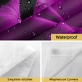 thumbnail image 4 of No Hook Shower Curtains with Snap-in Liner Set, Purple Rose Waterproof Hotel Bathroom Shower Curtain, Vintage Abstract Garden Flower Floral Black Breathable Mesh Top Window Bath Curtains 72''x78'', 4 of 8