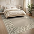 thumbnail image 3 of ODIKA Interlocking Key Border Minimalist Panel Geometric Maze Greek Flowing Dynamic for King Size Bedroom, Master Suite, Under Bed, Foldable Easy Care, 3 of 7