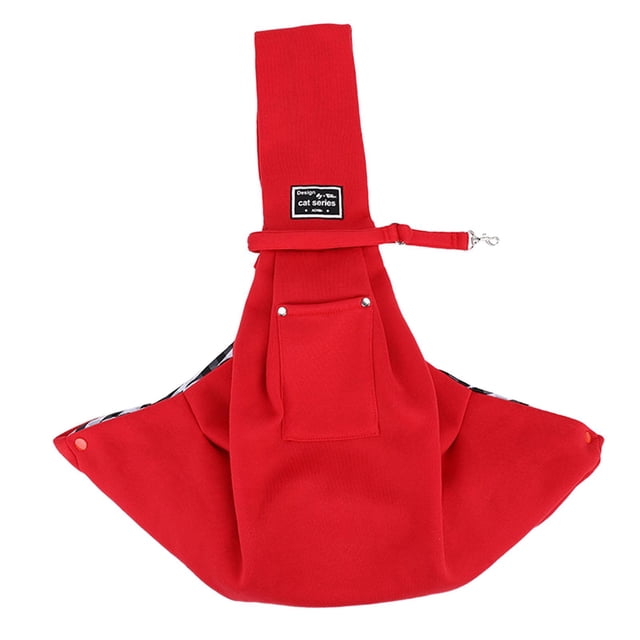 Reversible Dogs Carrier Cats Pouch Pocket Carrying Cross Bag Rabbit Puppy Wide Red
