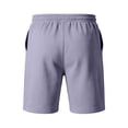 thumbnail image 6 of Men's Cotton Blend Sweat Shorts 2026 Summer Drawstring Elastic Waist Knee Length Casual Athletic Shorts with Pockets Lounge Workout Bermudas Light Purple 3XL, 6 of 7