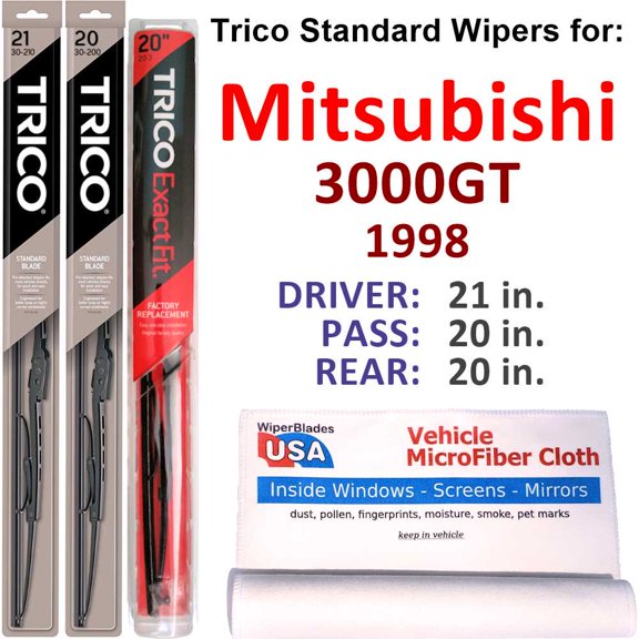 1998 Mitsubishi 3000GT Wiper Blades (Set of 3) w/Rear Wiper