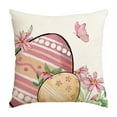 thumbnail image 2 of Easter Cushion Covers 18x18 Clearance Easter Pillow Cover 18X18 Inches Colored Eggs Spring Art Textured Linen Pillow Cover's For Home Sofa Couch Decoration, 2 of 6