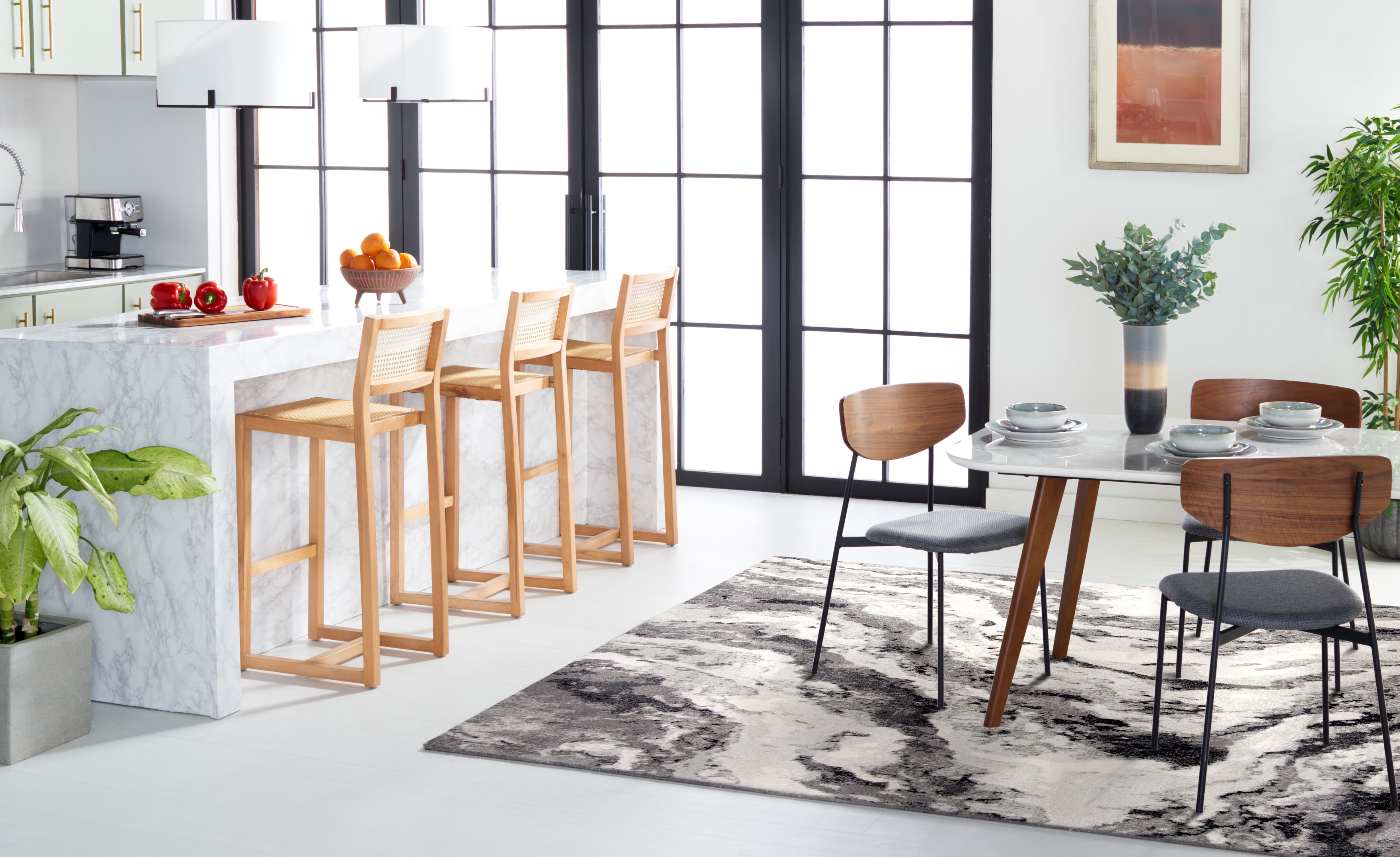 SAFAVIEH Evoke Lilibeth Abstract Area Rug, Ivory/Gray, 4' x 6'