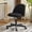 Black, variant on Ktaxon Armless Home Office Desk Chair Cute Mid Back Vanity Stool Teddy Velvet Swivel Task Chairs with Wheels Beige