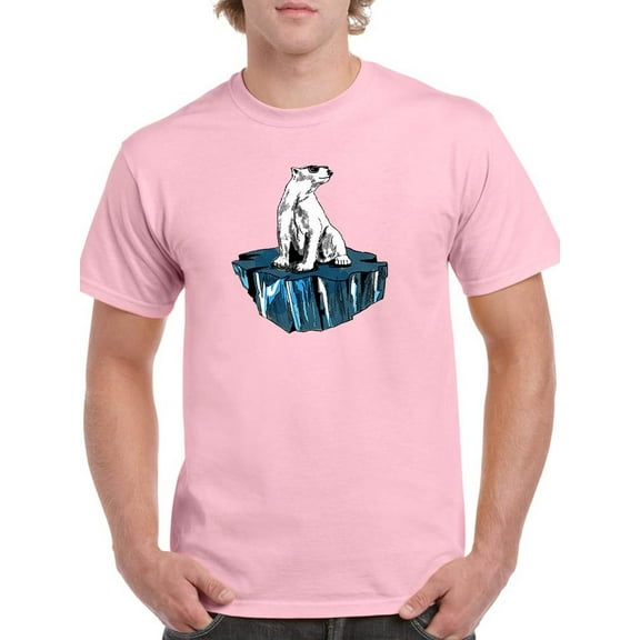 Polar Bear Standing On Ice T-Shirt Men -Image by Shutterstock, Male x-Large