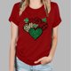 thumbnail image 5 of Camisetas de Manga Corta para las Mujeres de Moda Imprimir Cuello Redondo Camiseta, Mezcla de Poliéster Ligero para Primavera Verano Otoño, 5 of 8